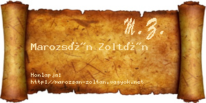 Marozsán Zoltán névjegykártya