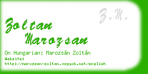 zoltan marozsan business card